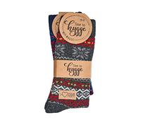 2 Pairs Norwegian Wool Socks for Men & Women, Winter Thermal Knitted, Vintage Nordic Crew Soft & Warm, Comfortable time to Hygge, Casual Socks for cold weather, Multicolored (Bundle 1, 6-8)