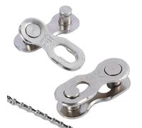 2 Pairs of 12-Speed Bike Chain Link Connectors - Durable Quick Link Tool-Free Installation, Reusable Silver Steel Bicycle Missing Links for Mountain and Road Bikes