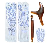 2 Pairs of Acupuncture Point Socks and 2 Pieces of Acupuncture Point Sticks, Foot Acupuncture Massage Socks, Cotton Socks, Breathable Socks, Elastic Socks
