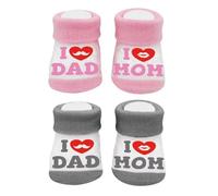 2 Pairs of Baby Socks, Baby Toddler Socks, Creative Baby Socks, Funny Letter Socks, Non-Slip Floor Socks, Cotton Knitted Socks