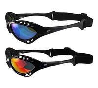 2 Pairs of Birdz Seahawk Polarized Padded Sunglasses Black Frames Blue + Red Reflectech Lenses