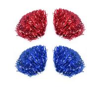 2 Pairs of Cheerleading Bouquets, Cheerleading Bouquets, Cheerleading Colorful Pom-Poms, Filament-Encrypted Bouquets, Cheering Props, Suitable for Sports Cheering and Dancing (Red, Blue)