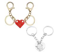 2 Pairs of Couple Keychains, Creative Connection Puzzles, Romantic Pair Gifts, Suitable for Couples, Couple Commemorations.
