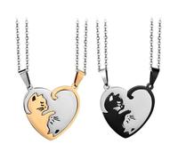 2 pairs of couple necklaces, friendship commemorative necklaces; love necklaces, matching necklaces, bff necklaces, friendship necklaces for girls, suitable for birthdays, dances, dinner parties, etc.