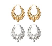 2 Pairs of Crown Hoop Earrings, Ele Personalized Earrings, Clothing Accessories, Fashionable and Versatile Earrings, Women's Jewelry