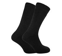 2 Pairs of Drew Brady Mens Thermal Sleep Socks, Size 6-11 (6-11, Black)