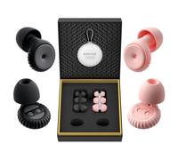 2 Pairs of Ear Plugs for Sleeping, Made of Ultra-Comfortable Silicone with Passive Noise Reduction Technology for Noise Reduction 35 dB, 8 Ear Tips in XS/S/M/L, Black+Pink