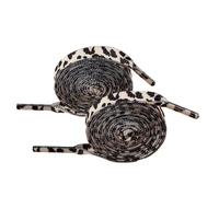 2 Pairs of Flat Shoelaces with Leopard Print Laces Tear-Resistant Replacement Shoelaces Laces Sneaker Shoelace for Sports Shoes Running Shoes Trainers Casual Shoes Brown 80 cm, white black, 140