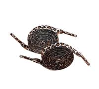 2 Pairs of Flat Shoelaces with Leopard Print Laces Tear-Resistant Replacement Shoelaces Laces Sneaker Shoelace for Sports Shoes Running Shoes Trainers Casual Shoes Brown 80 cm, White, 140