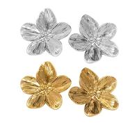 2 Pairs Of Flower Stud Earrings, Gold Statement Earrings For Women, Gold Stud Earrings, Floral Stud Earrings, Vintage Stud Earrings