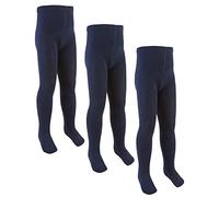 2 Pairs of Girls Cotton Rich Knitted Tights Navy 11-12