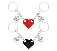 2 Pairs of Heart-Shaped Building Block Keychains, Couple Keychains, Spliced Keychains, Cute Heart-Shaped Keychains, Suitable for Valentine's Day, Anniversaries, and Birthdays