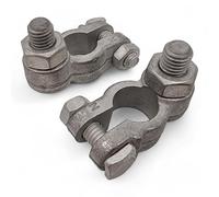 2 Pair's of Heavy Duty Battery Terminals 10mm Positive & Negative Stud Nut Terminal