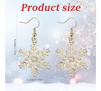 2 Pairs Of Ice And Snow Flower Earrings, Light And Comfortable, Shining Diamond-Set Craftsmanship, Suitable For Winter Parties And Daily Collocation.