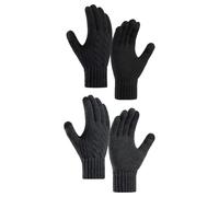 2 Pairs Of Knitted Gloves, Thickened Velvet Gloves, Unisex, Warm Gloves, Cold-Proof Gloves For Outdoor Riding