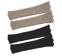 2 Pairs Of Knitted Sleeves, Warm Gloves, Fashionable Simple Gloves, Fingerless Gloves For Women, Long Gloves, Clothing Accessories