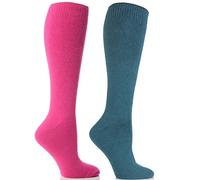 2 Pairs of Ladies 'David James' Gentle Grip Top Wellington Boot Socks / UK Size 4-8 Eur 37-41