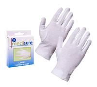 2 Pairs of Large Medisure Cotton Gloves - 100% Medical Skin Moisturising
