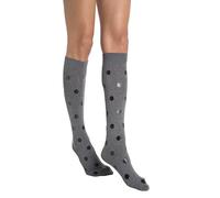 2 Pairs of Lurex Micro Fibre Bow Socks Long Half Opaque Glitter Socks 30 Denier #1157, Grey Melange PUA 2 Pairs, One Size