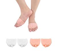 2 Pairs of Metatarsal Pads, Shock Absorbing Silicone Pads, Five-Hole Split Toe Forefoot Pads, Unisex Breathable Foot Pads, Relieve Bunion, Metatarsal Pain, Mortons Neuroma, Forefoot Pain