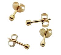 2 Pairs of Official Caflon Blu Ear Piercing Mini Ball Gold Plated Studs - Bundled by Smart Cutie