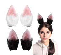 2 Pairs Of Rabbit Ear Hairpins, Plush Rabbit Hairpins, Rabbit Ears, Rabbit Ears, Rabbit Ears Children, Rabbit Party Outfits, Rabbit Costumes (Black, White).