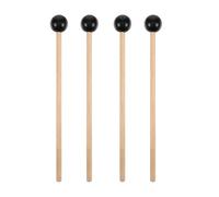 2 Pairs of Rubber Xylophone Mallet, Wooden Mallets, Xylophone Mallets Drumsticks, Percussion Sticks, Children's Rubber Drumsticks, Percussion with Wooden Handle for Beginners and Adults