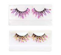 2 Pairs Of Sequined False Eyelashes, Creative And Fashionable, Women'S Thick Curly Shiny Eyelashes, Masquerade Performance Stage Decoration, Costume Accessories.