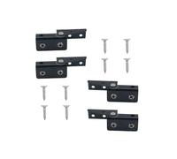 2 Pairs of Side Mounted Glass Door Hinge Hinges Without Opening Glass Clip Stainless Steel Cabinet Pivot Hinge Clip for Wine Cabinet Handy Cabinet Cabinet Showroom Cabinet Black