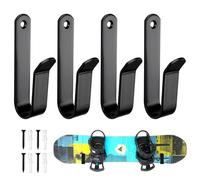 2 Pairs of Skateboard Wall Mounts, Snowboards Wall Shelf Display Rack, with Screws and Expansion Tube, Ski Mount for Boards such as Skateboards, Longboards, Wakeboards