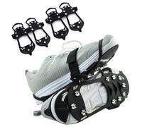 2 Pairs of Spikes for Shoes Winter Non-Slip Spikes Shoes on Snow and Ice 10 Teeth Grödel, Strong Grip, Not Easy to Fall Off, for Ice Fishing, Hunting, Hiking and Other Outdoor Activities in Winter