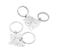 2 Pairs of Spliced Keychains, Creative Stainless Steel Keychains, Panda Pendant Keychains, Couple Keychains, Interesting Pendants
