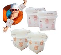 2 Pairs of Swimming Aid for Toddlers, Swimming Armbands from 1-6 Years, High-Quality PVC Material, Interesting Cartoon Pattern, Good Seal, Comfortable to Wear (Bear + Rabbit)