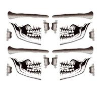 2 Pairs of Temporary Tattoos Halloween, Halloween Tattoo Stickers Face Children, Festival Face Tattoo Women Adults, Halloween Face Tattoo, Skeleton Tattoo, Face Horror, Make-Up Vampire Scary