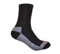 2 Pairs of Thick Cotton Coolmax walking Socks Cushioned Foot, Black, Large 8-11