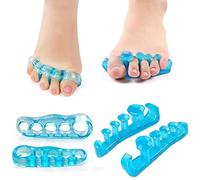 2 Pairs of Toe Separators and Gel Toe Stretcher for Overlapping Toes, Straighten Bent Toes and Relieve and Correct Bunions Pain Relief & Protection, Available for Men and Women
