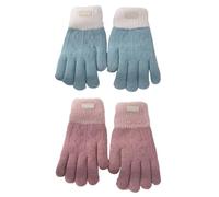 2 Pairs Of Woolen Knitted Gloves, Winter Thickened And Velvet Warm Gloves, Touch Screen Warm Gloves, Women'S Outdoor Cold-Proof Gloves