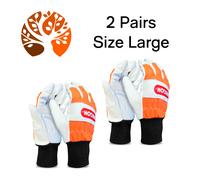 2 Pairs OREGON Leather Chainsaw Safety Gloves Left Hand Protection. Large 91305L