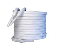[2 PAIRS] Oval Round Shoe laces, 5mm wide, Soft Trainer Lace, Sneaker Lace, Polyester Knit, Sports, Casual, Hiking, Mountaineering, Walking, Running (White, 140cm/55inch)