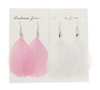 2 Pairs Pack Feather Earrings on Silver Hook (StyleB)
