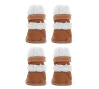 2 Pairs PET Dog Snow Boots Set, Lamb Wool Short for Winter Season | Flat Heel Design, Easy to Put on Take, Chic Simple Style, Indoor Wear and Snow Walking