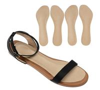 (2 Pairs) Pigskin Non Slip High Heel Cushion Inserts, Arch Support, Shock Absorption and Sweat Absorption, Self Adhesive Shoe Insoles for Dress Shoes, Flat Boots, Sandals