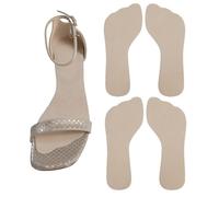 2 Pairs Pigskin Non Slip Inserts for High Heels, Ultra Thin Non-Slip Soles for Barefoot Sandals, 3/4 Elongated Insoles for Dress Shoes