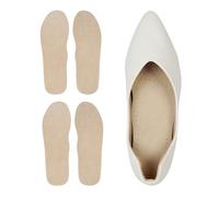 2 Pairs Pigskin Socks Free Insoles, Padded Barefoot Pads, Sweat Absorbing & Odor Control, Can Be Worn Without Socks, Dress Shoe Inserts