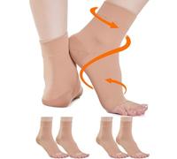 2 Pairs Plantar Fasciitis Compression Socks for Women & Men 20-30 mmHg, Ankle Support for Ligament Damage, Functional Socks for Neuropathy (2x Beige, XXL)