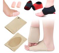2 Pairs Plantar Fasciitis Support, Arch Support Sleeve with Gel Pads & Plantar Fasciitis Heel Sock, Orthotic Flat Feet Arch Support for Pain Relief, Compression Foot Arch Support Brace for Women Men