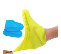 2 Pairs Portable Silicone Rain Shoe Covers Suitable for Rainy Days, Beaches and Muddy Roads (Blue (M))