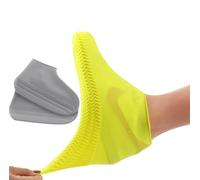2 Pairs Portable Silicone Rain Shoe Covers Suitable for Rainy Days, Beaches and Muddy Roads (Grey (M))