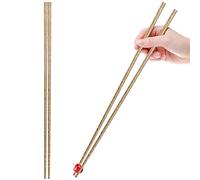 2 Pairs Premium Hotpot Chopsticks Reusable 42CM Extra-Long for Frying Cooking Noodles Asian Dishes, Natural Classic Wooden Chop Sticks Gift Set Dishwasher Safe Lightweight Easy to Use, Brown