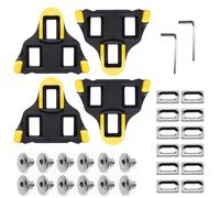 2 Pairs Road Bike Cleats Pedal Shoe Plates Sole Plate Pedal Plates for Shimano SM-SH11 SPD SL Shoes Cleats Cycling Road Bike Pedals Shoe Plates Yellow